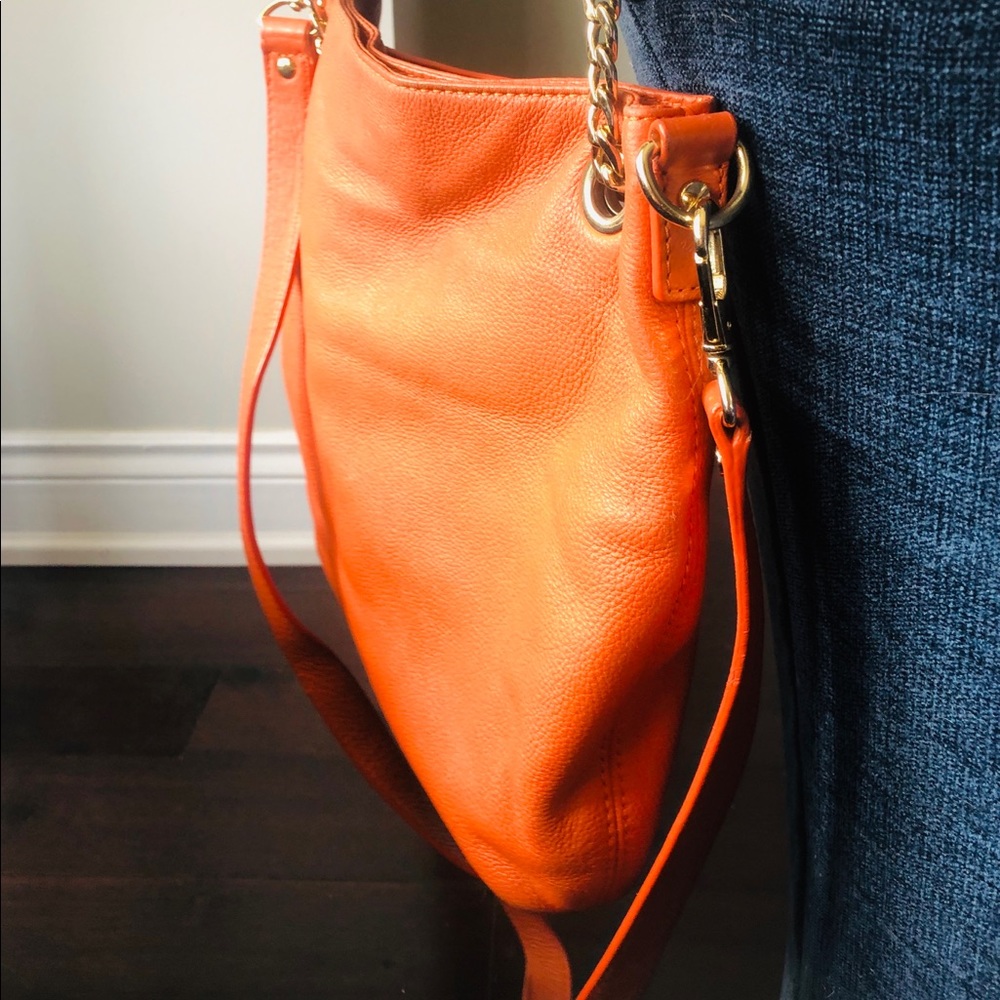 Orange Michael Kora Leather Bag